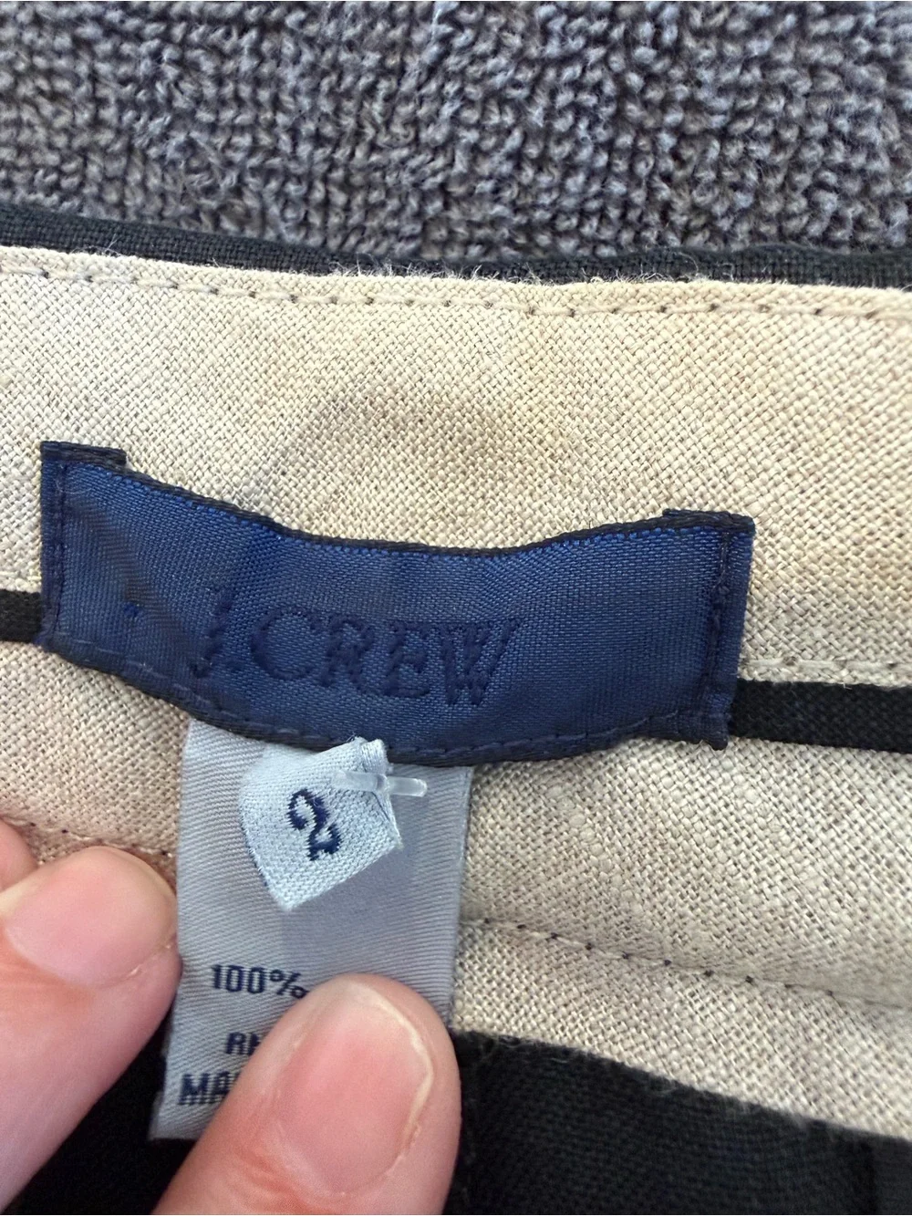 J. Crew Black Wide-Leg Linen Blend Trousers city fit